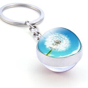 Dandelion Cabochon Keyring